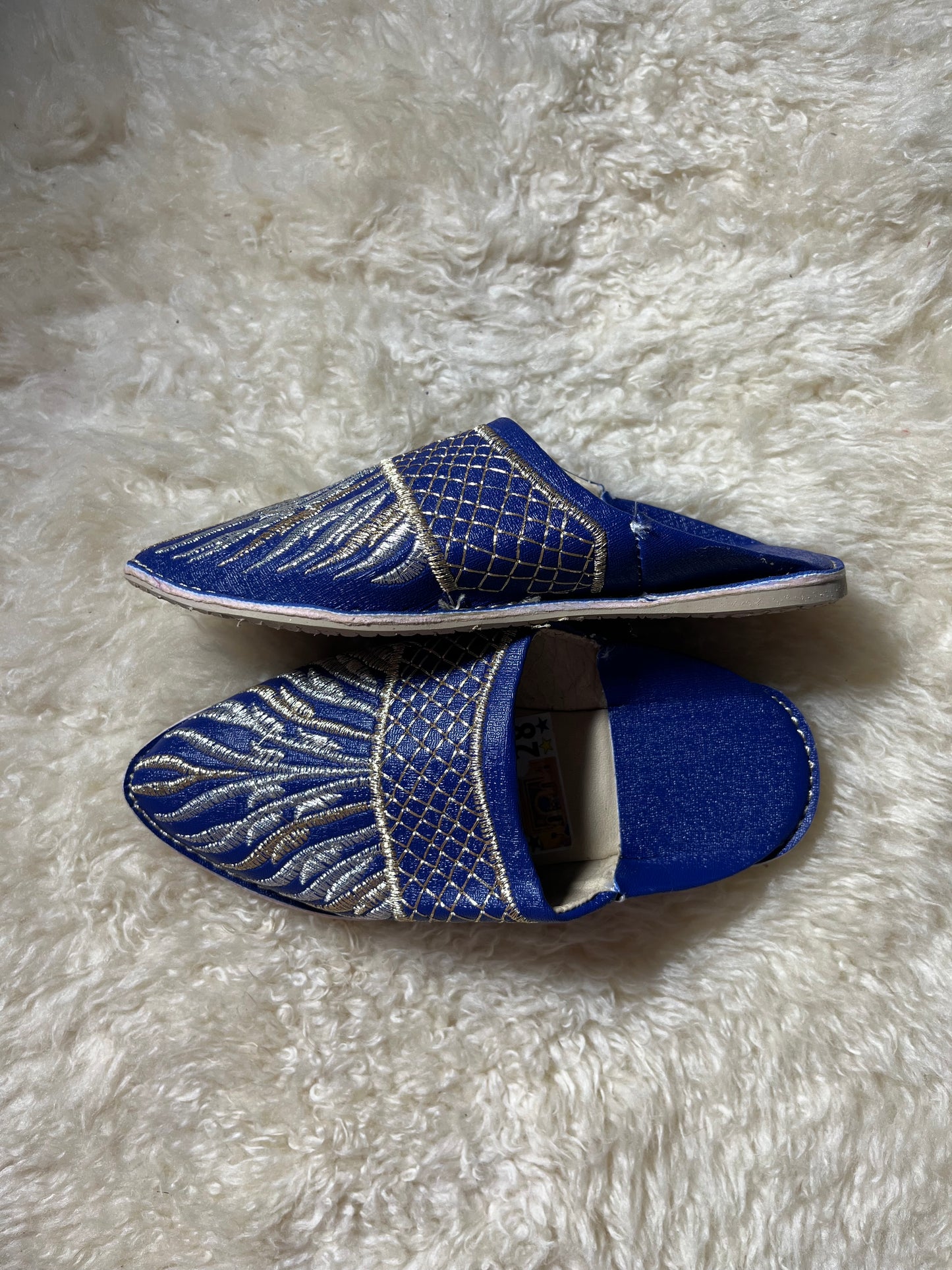 Babouches Fille - Belgha - Bleu Saphir