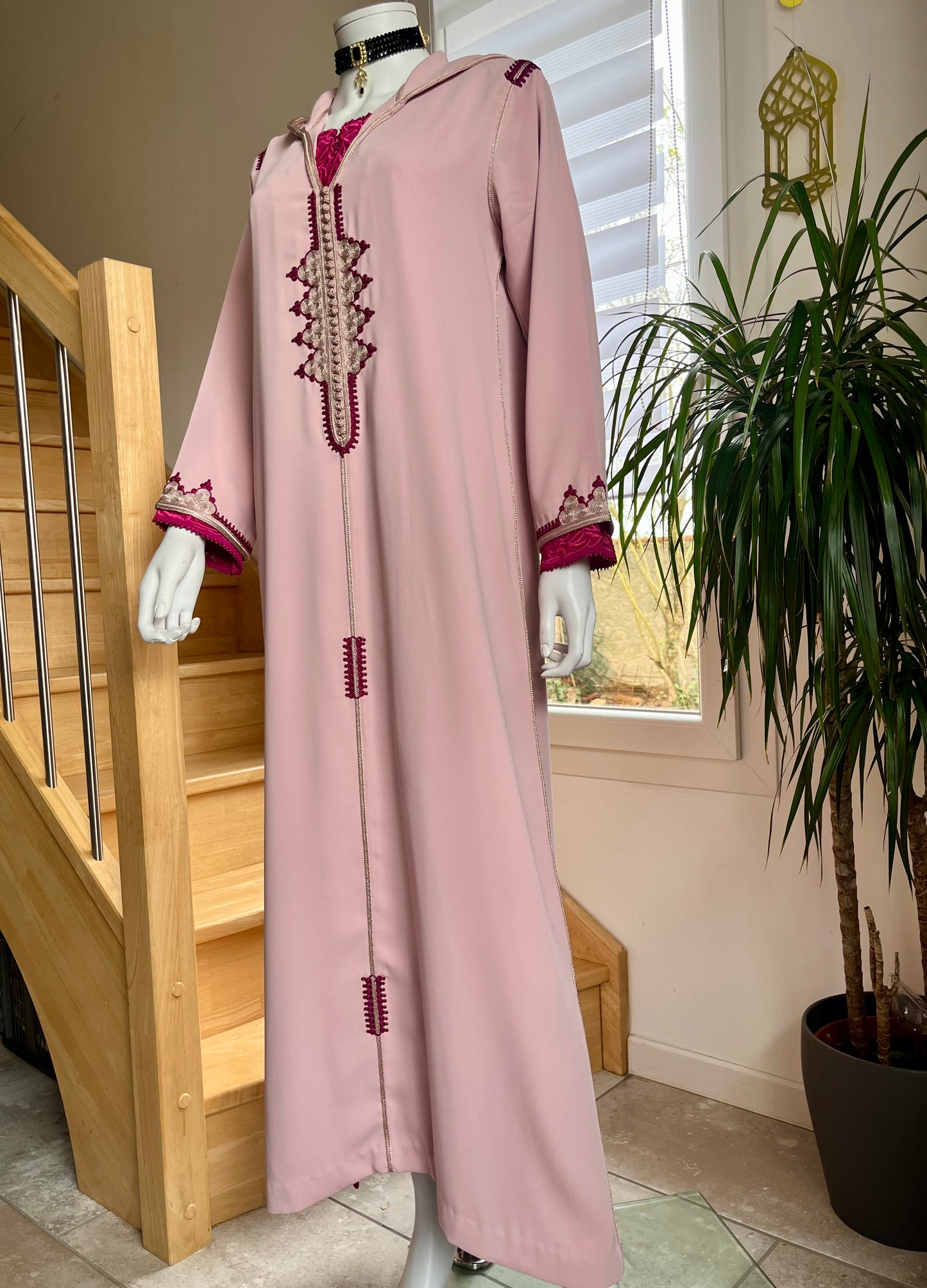 Djellaba Nour 2p - Rose dragée/Magenta