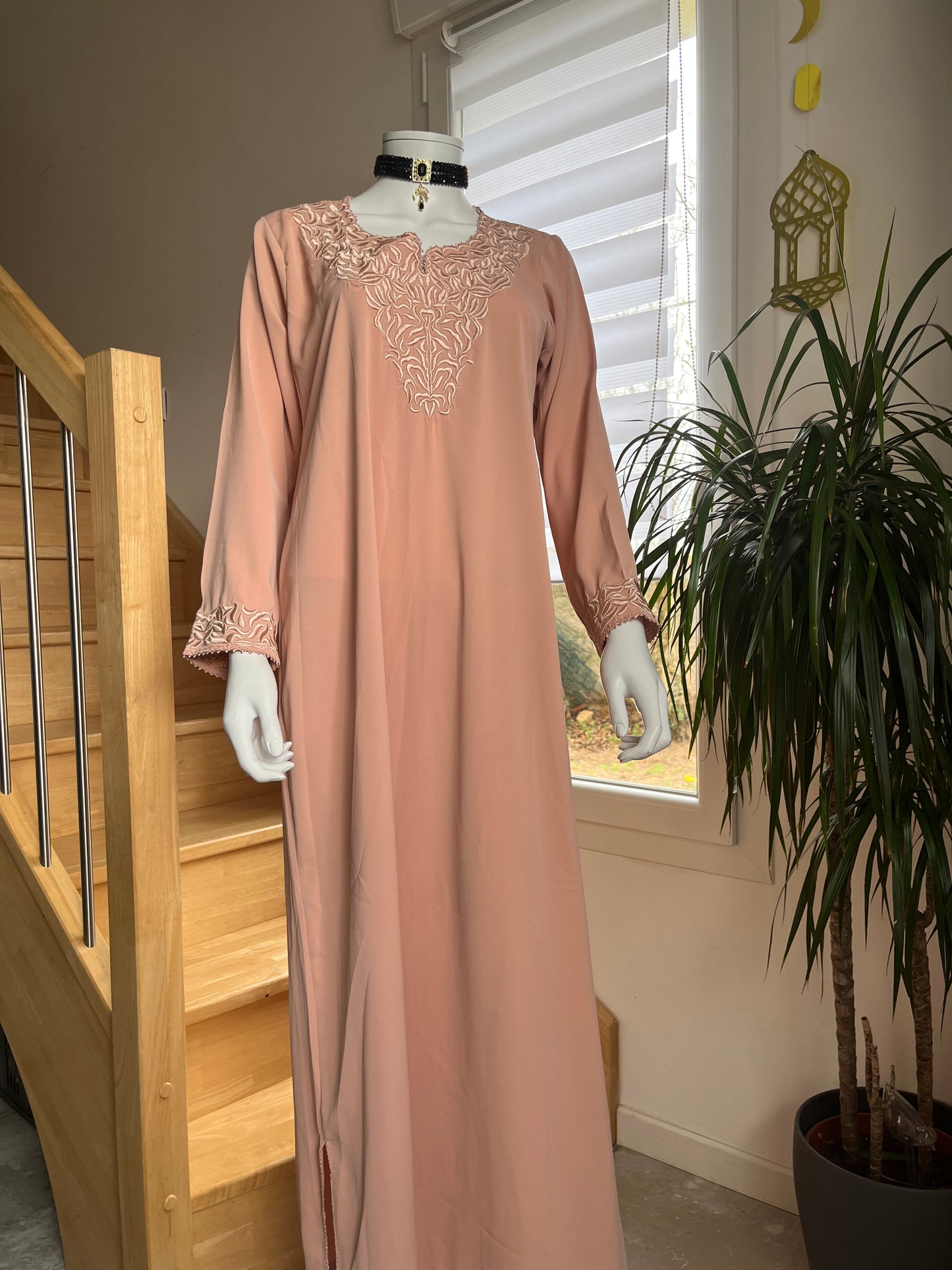 Djellaba Nour 2p - Rose magenta/Pêche