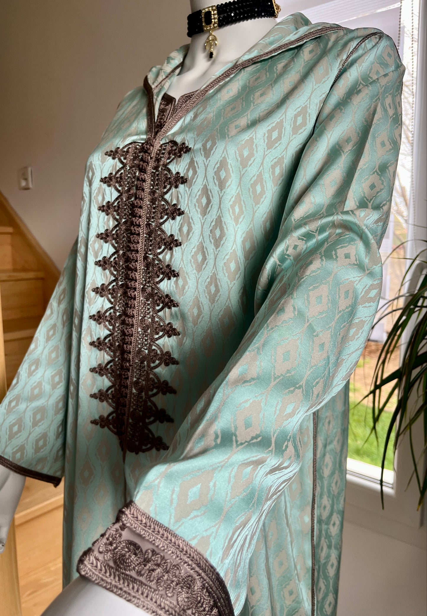 Djellaba Layal 2p - Turquoise/Marron