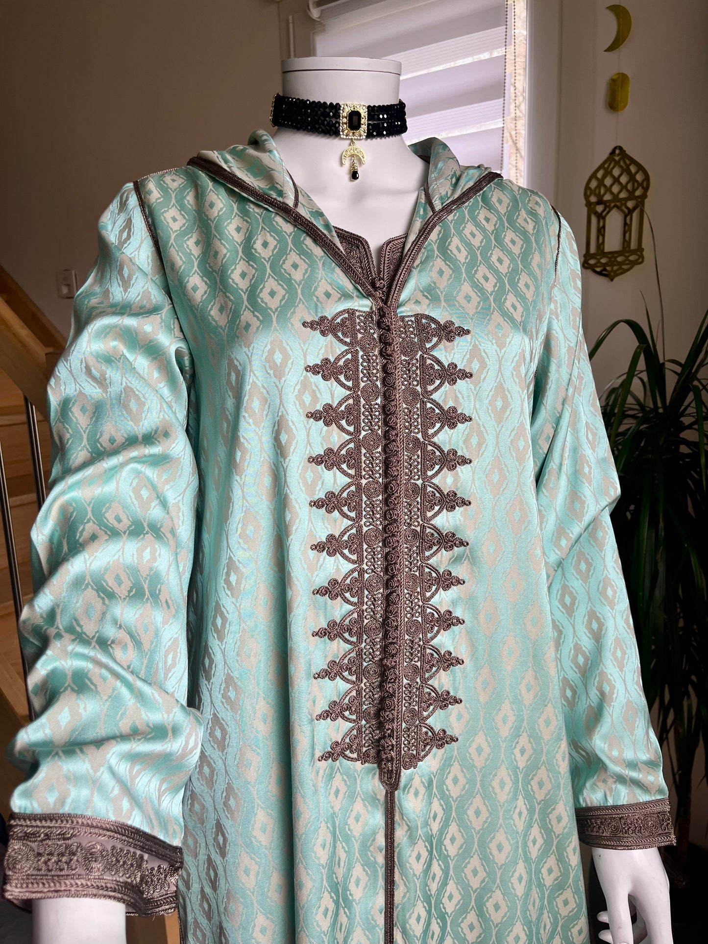 Djellaba Layal 2p - Turquoise/Marron