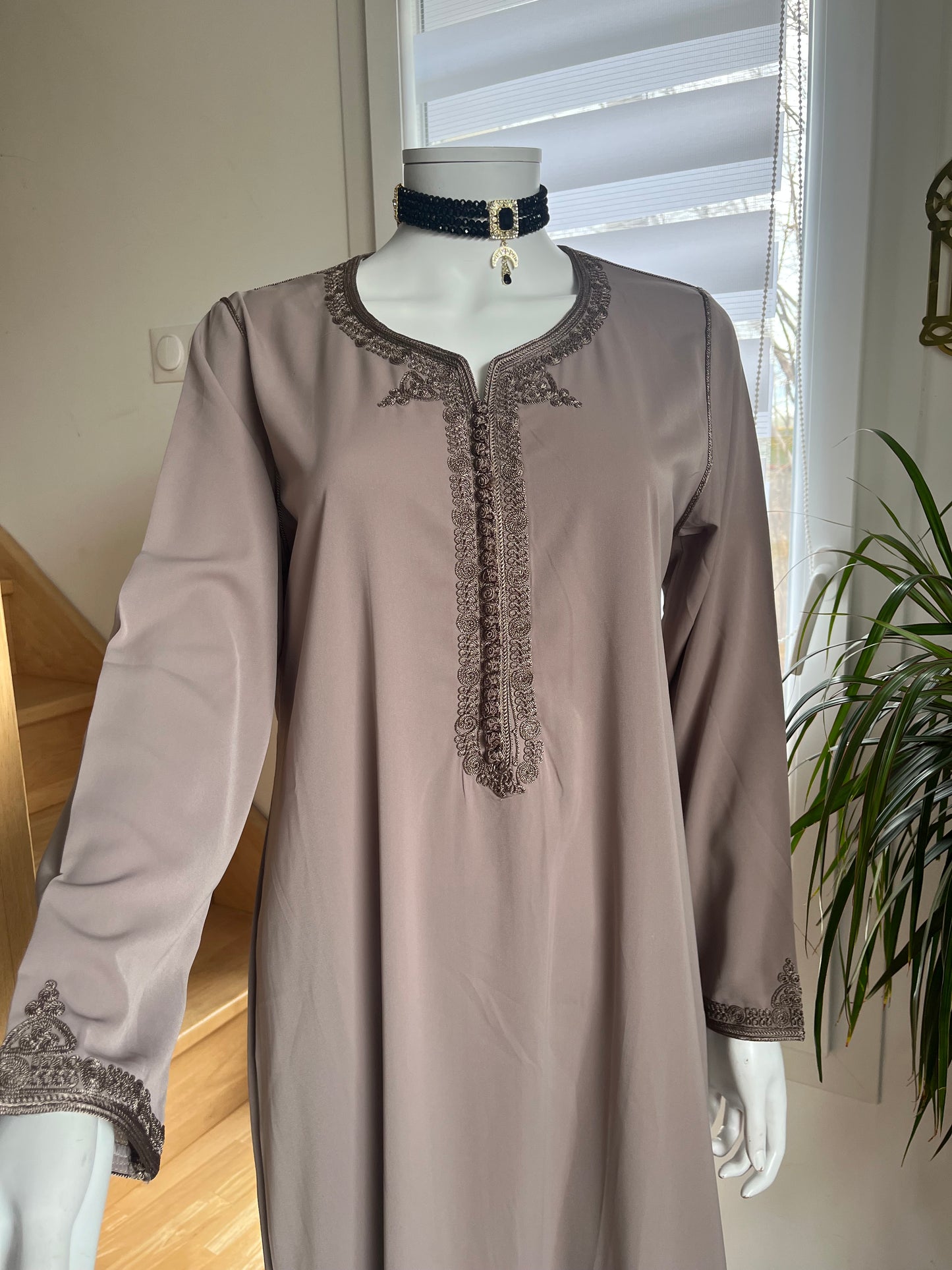 Djellaba Layal 2p - Turquoise/Marron