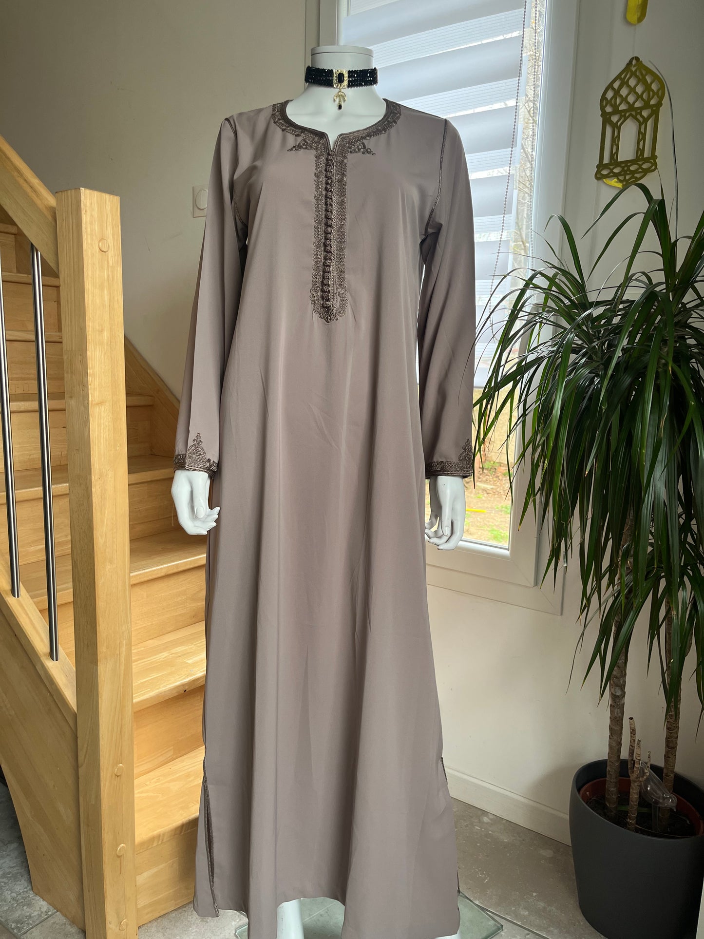 Djellaba Layal 2p - Turquoise/Marron