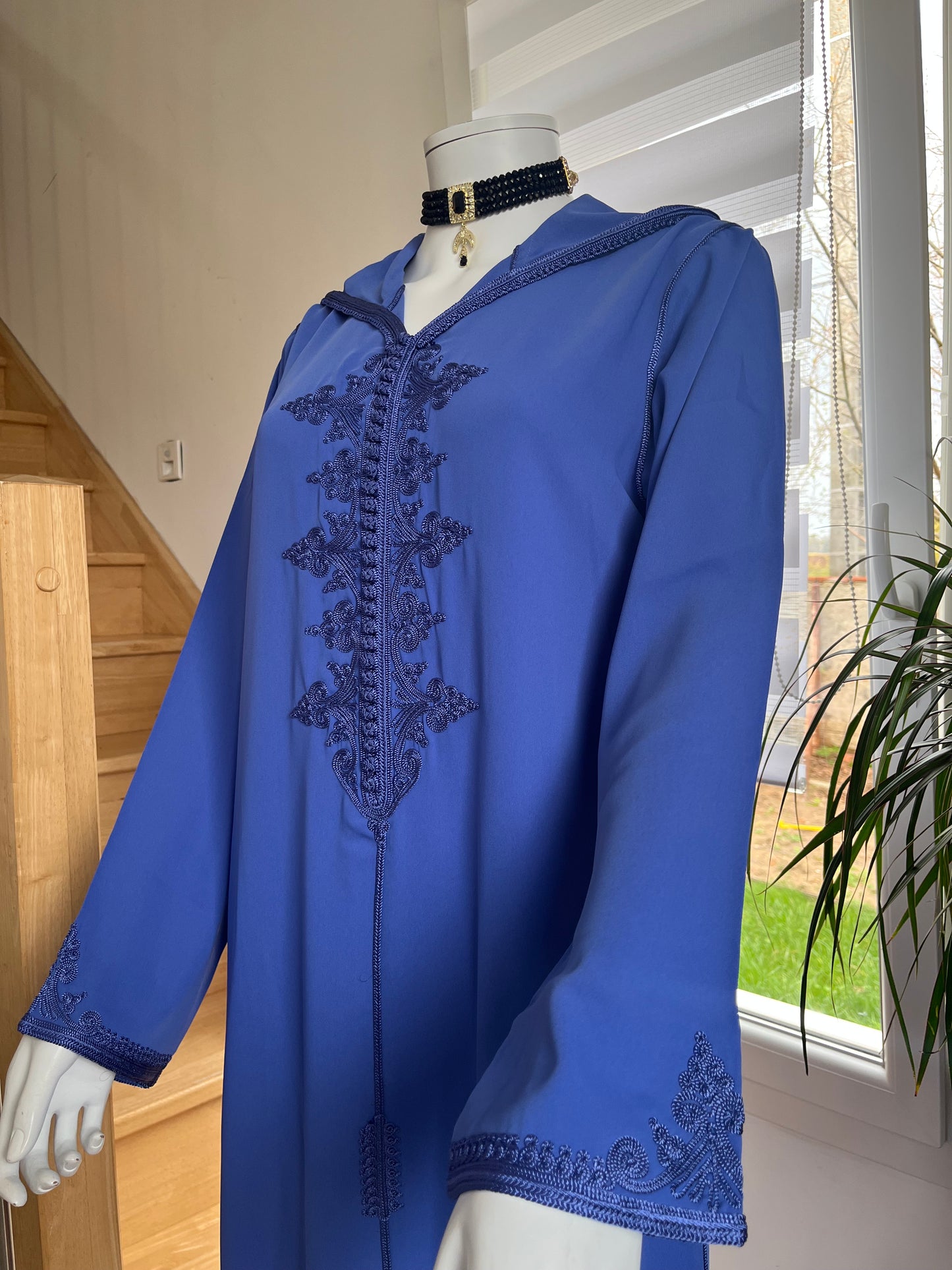 Djellaba Nejma - Bleu barbeau