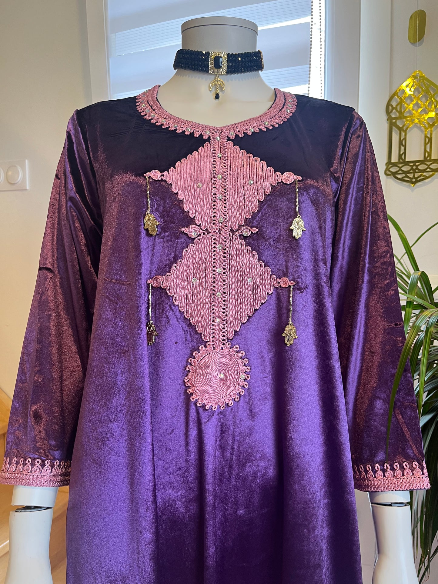 Gandoura Velours - Violet/Rose