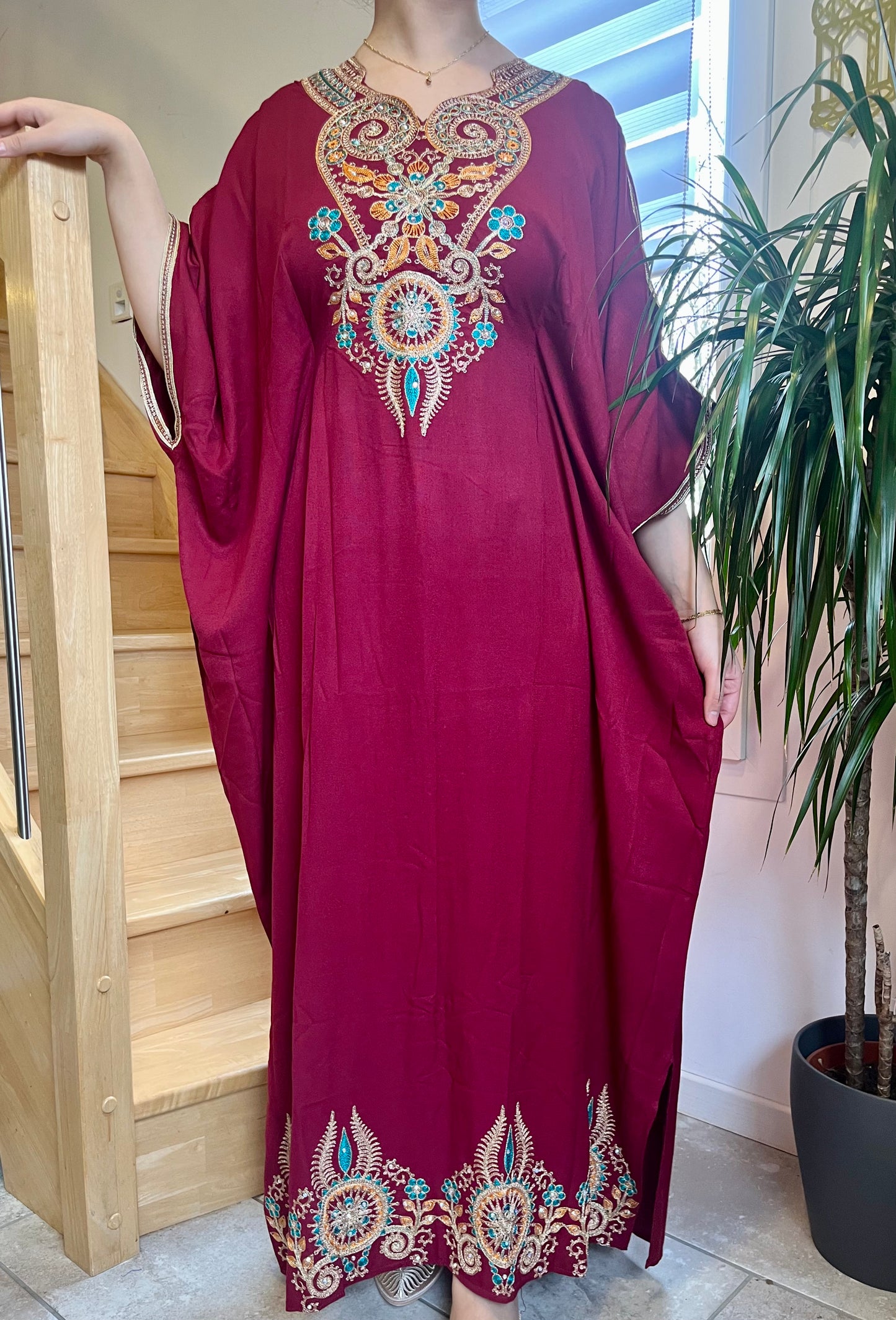 Gandoura Butterfly - Rouge Pourpre