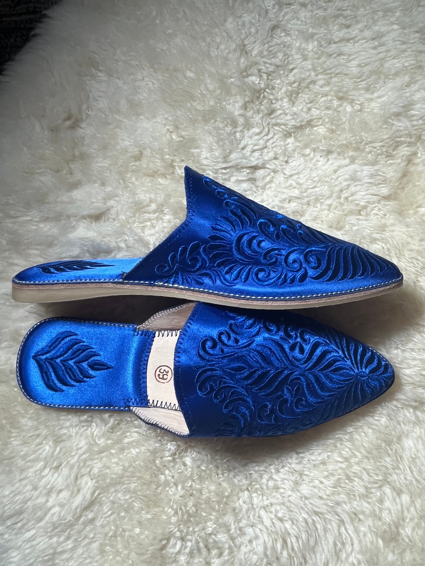 Babouches Femme - Cherbil - Bleu Saphir