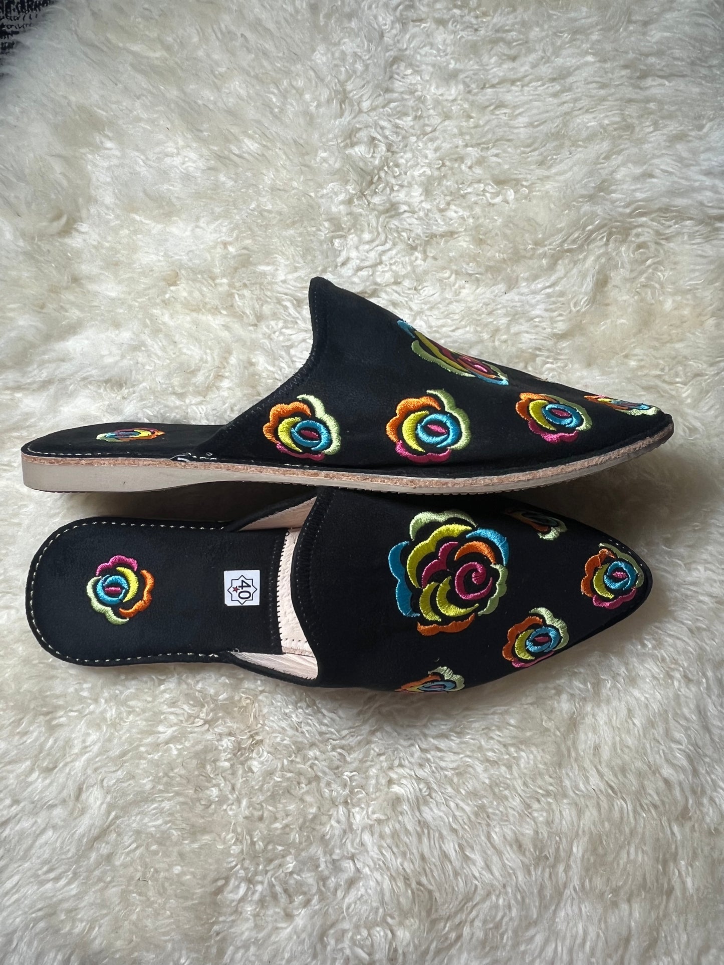 Babouches Femme - Cherbil - Noir/Floral