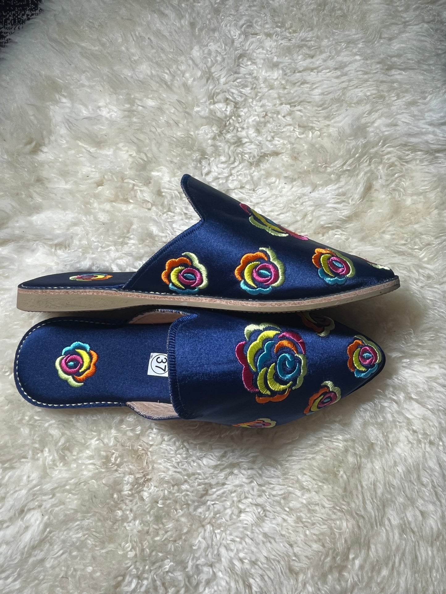 Babouches Femme - Cherbil - Bleu/Floral