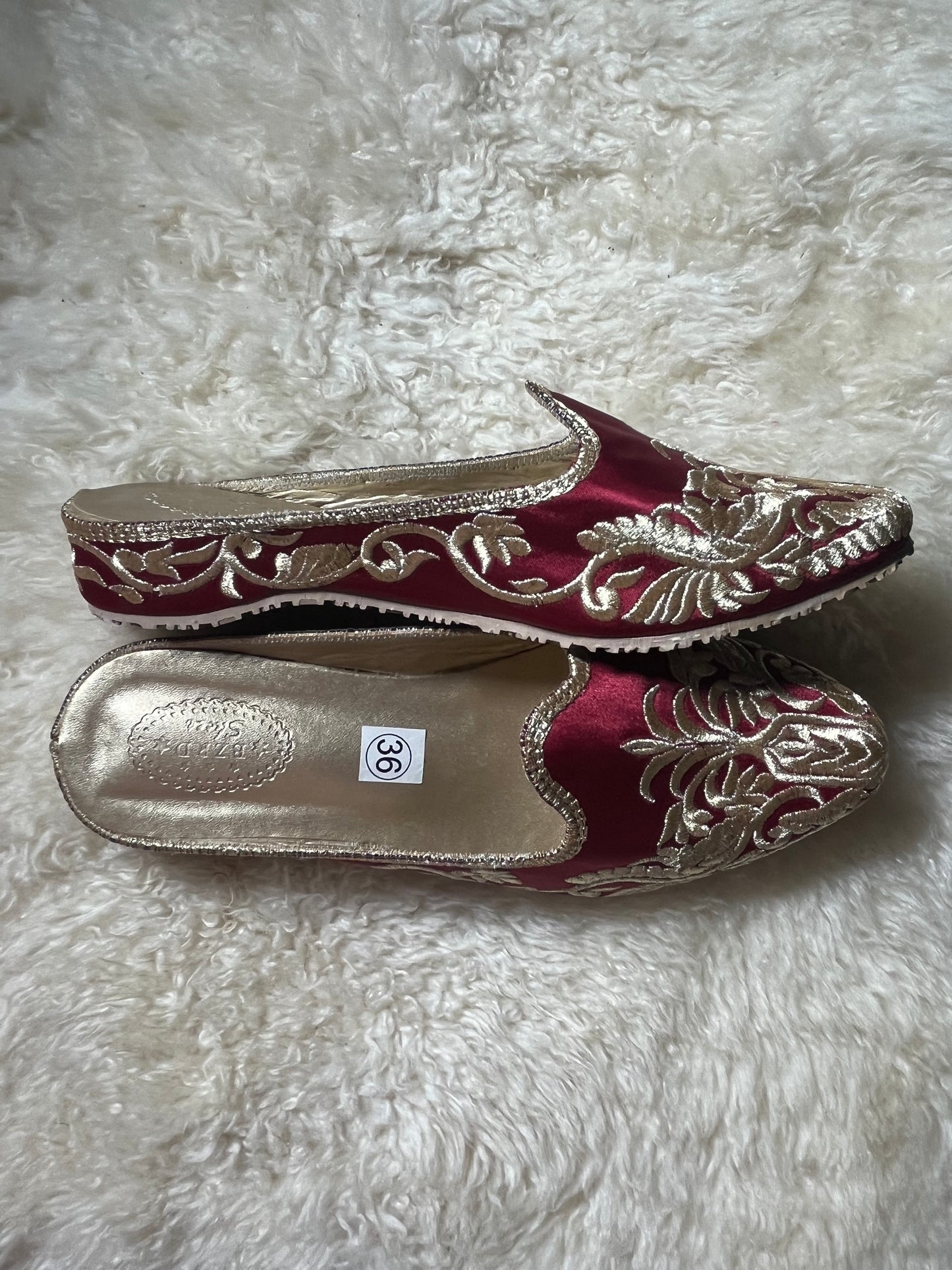 Babouches Fille - Cherbil - Rouge/Gold