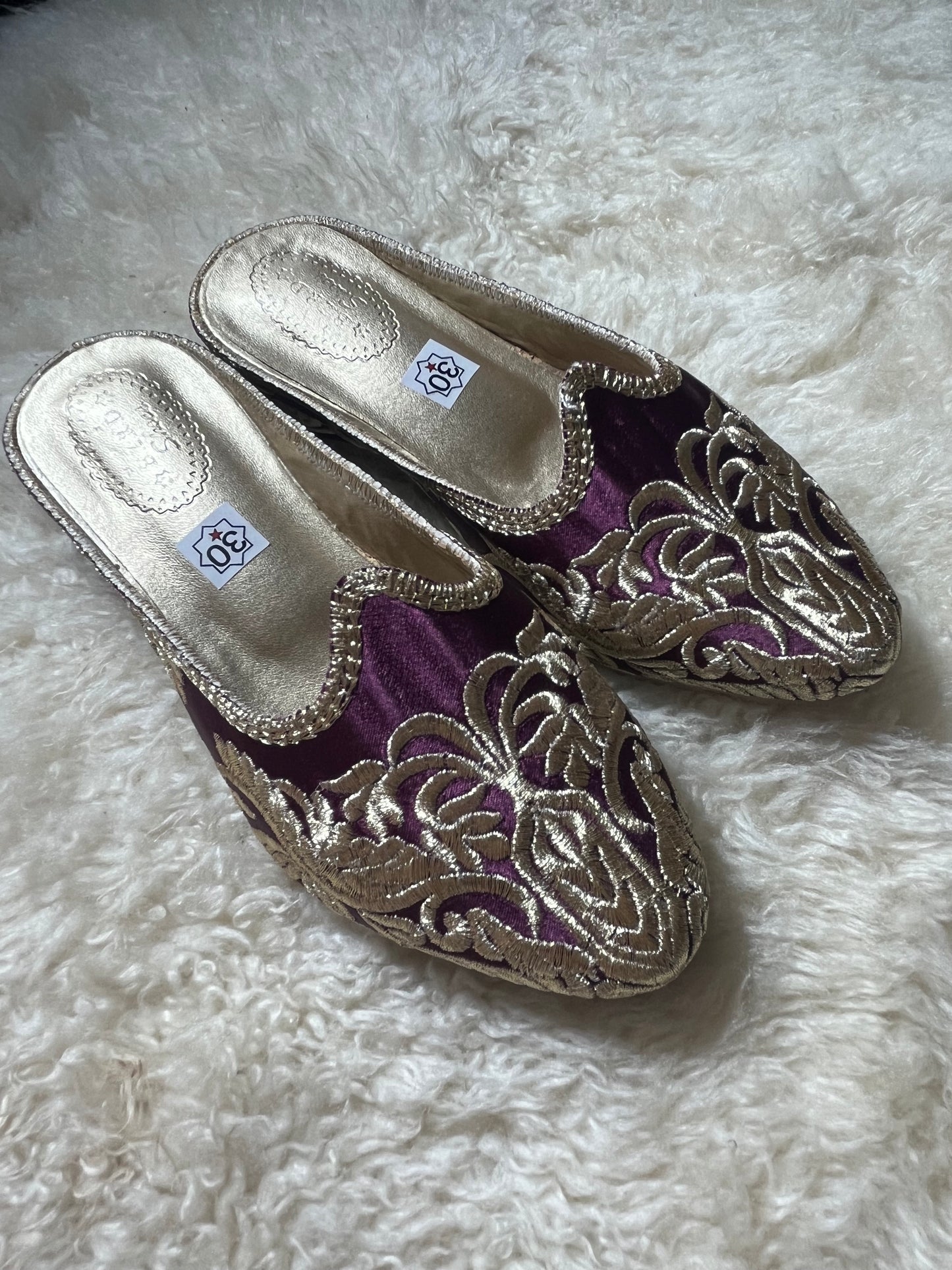 Babouches Fille - Cherbil - Aubergine/Gold