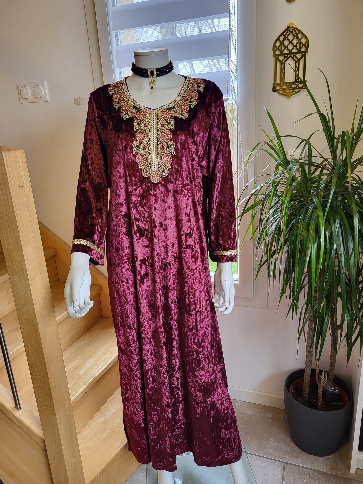 Gandoura Velours - Bordeaux