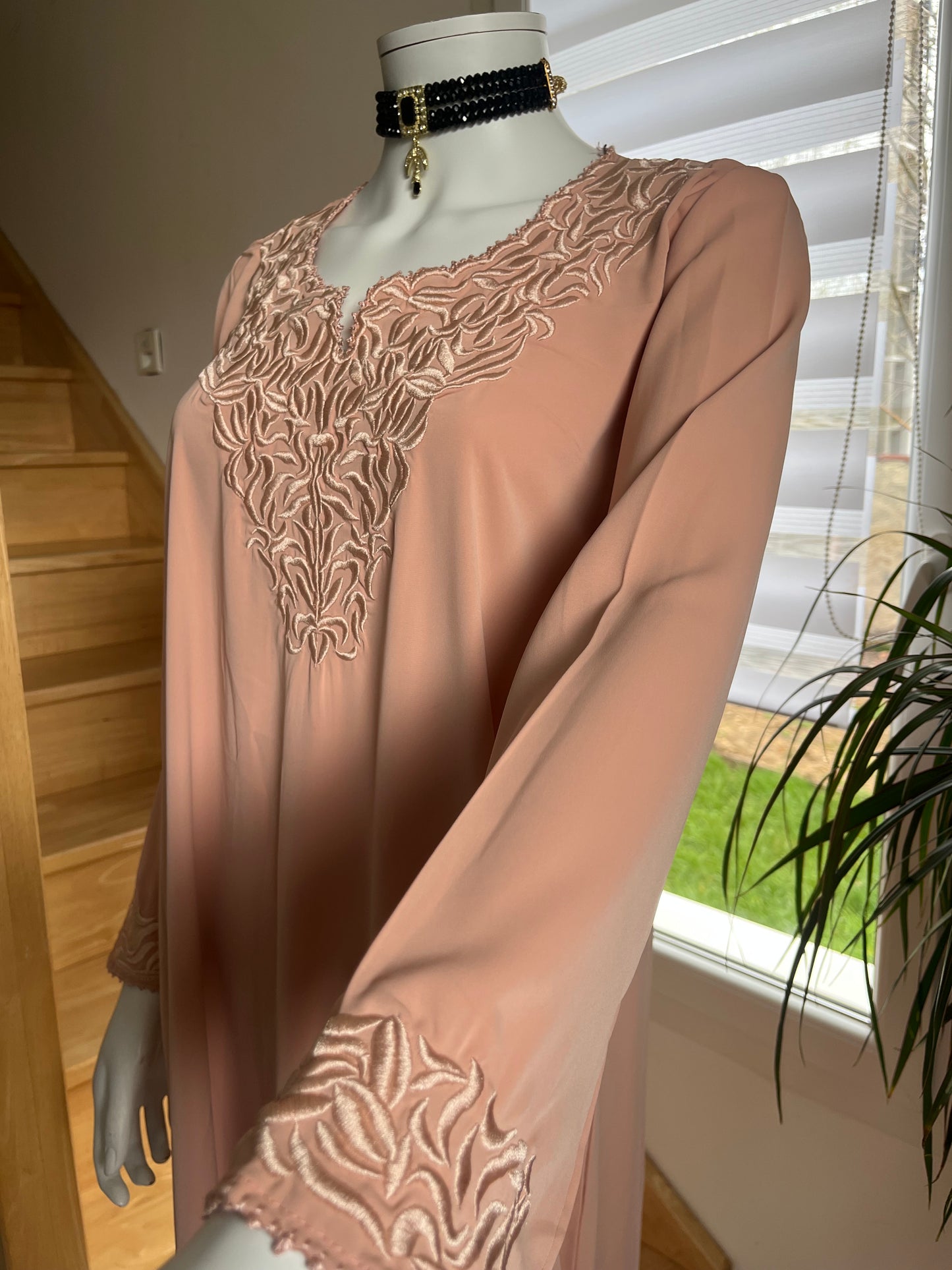 Djellaba Nour 2p - Rose magenta/Pêche