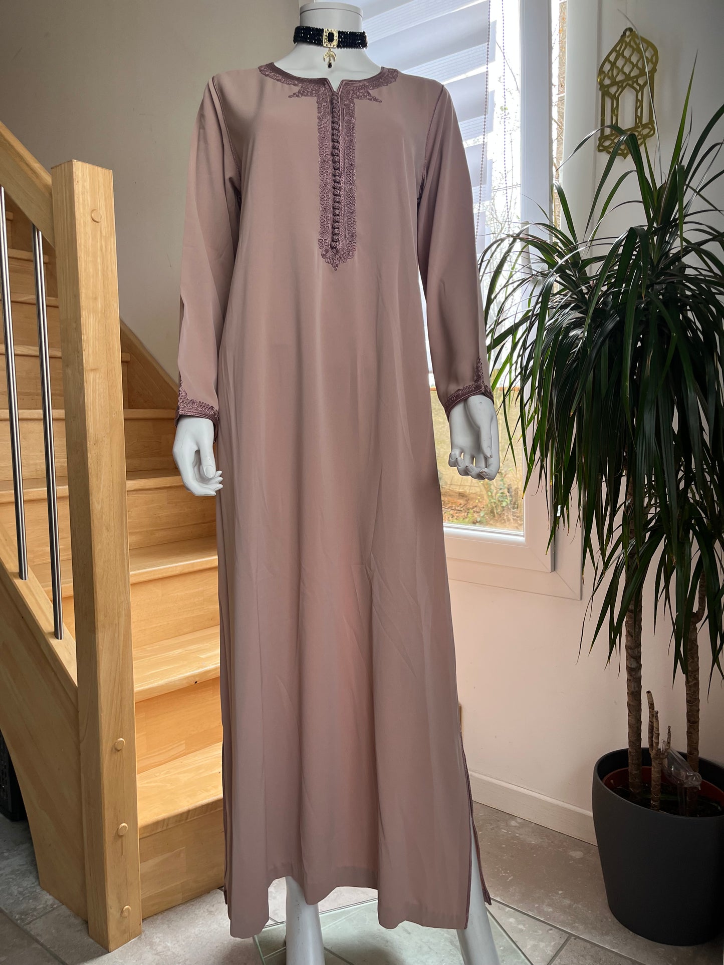 Djellaba Layal 2p - Turquoise/Rose balais