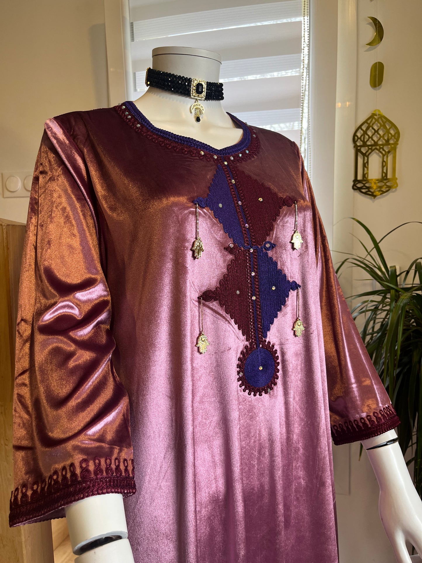 Gandoura Velours - Mauve/Bleu/Bordeaux