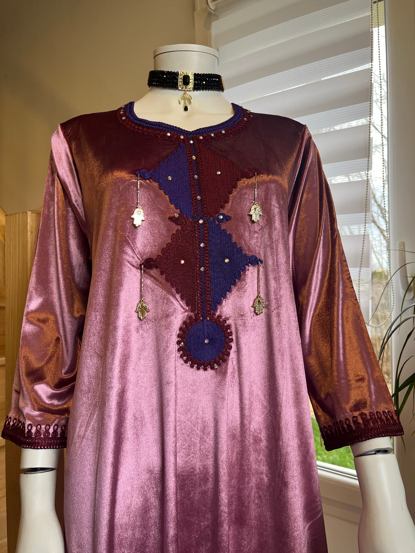 Gandoura Velours - Mauve/Bleu/Bordeaux