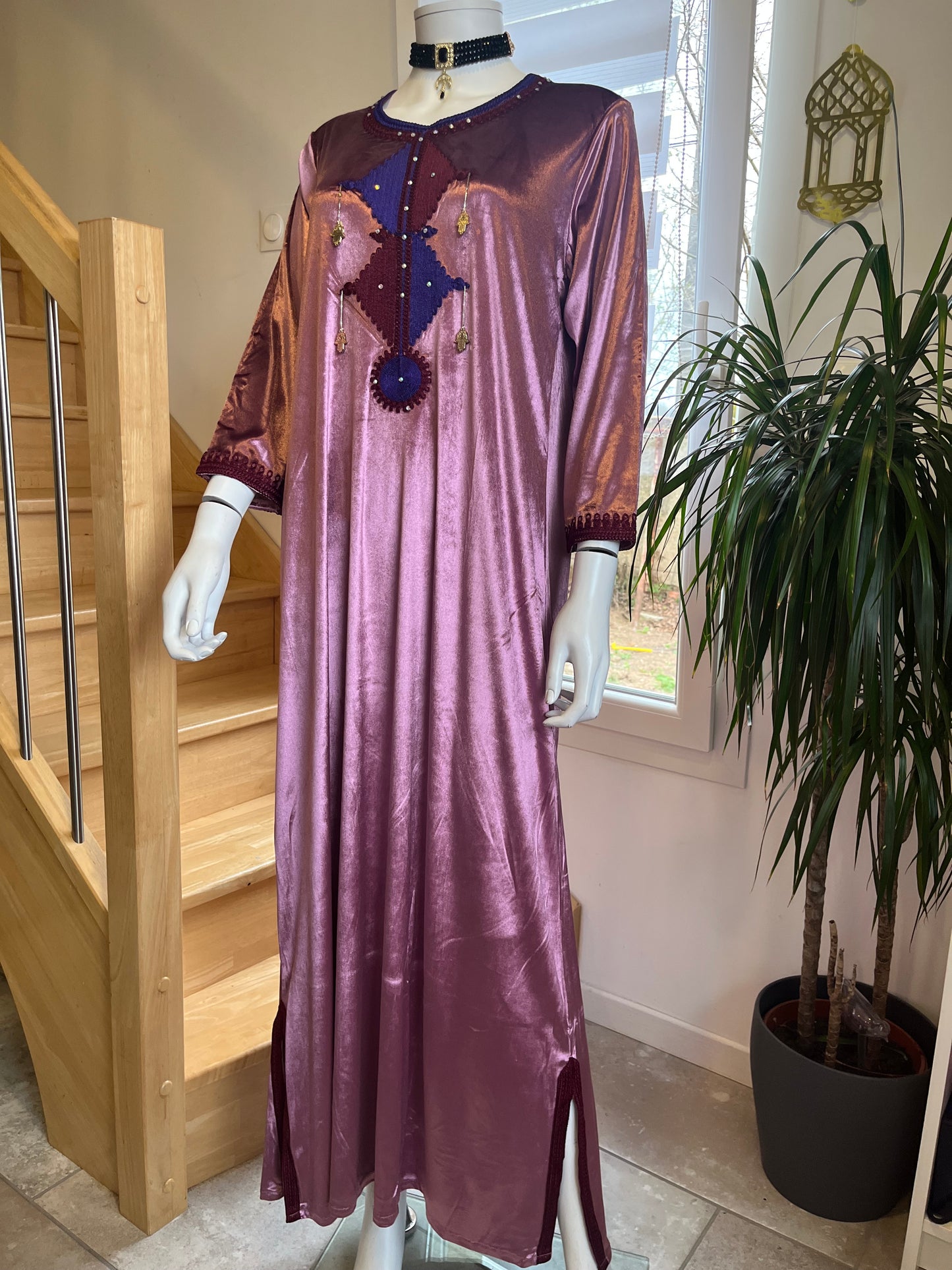 Gandoura Velours - Mauve/Bleu/Bordeaux
