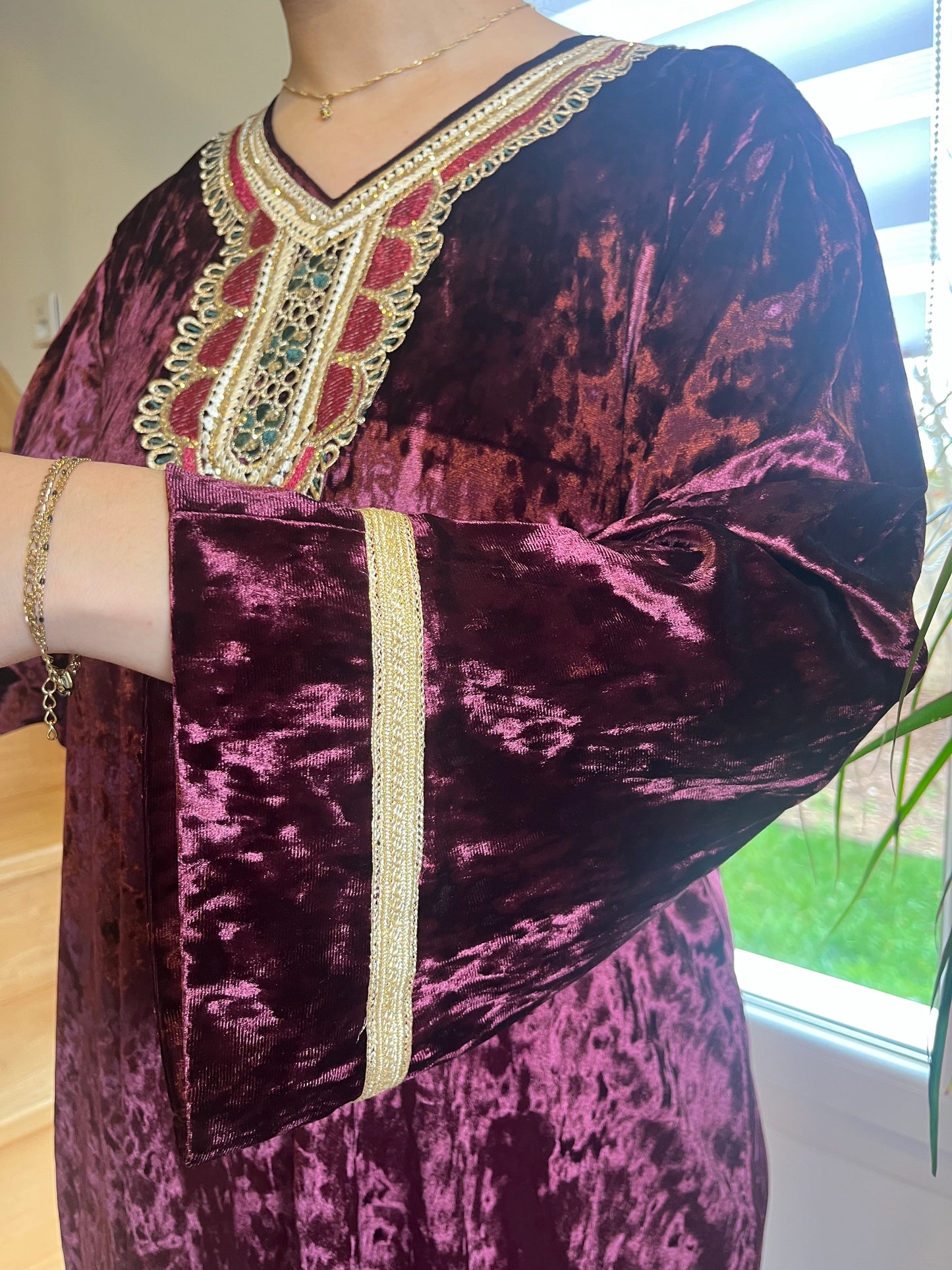 Gandoura Velours -  Burgundy
