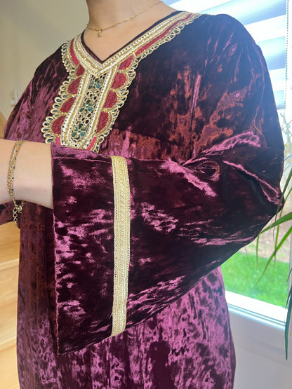 Gandoura Velours -  Burgundy