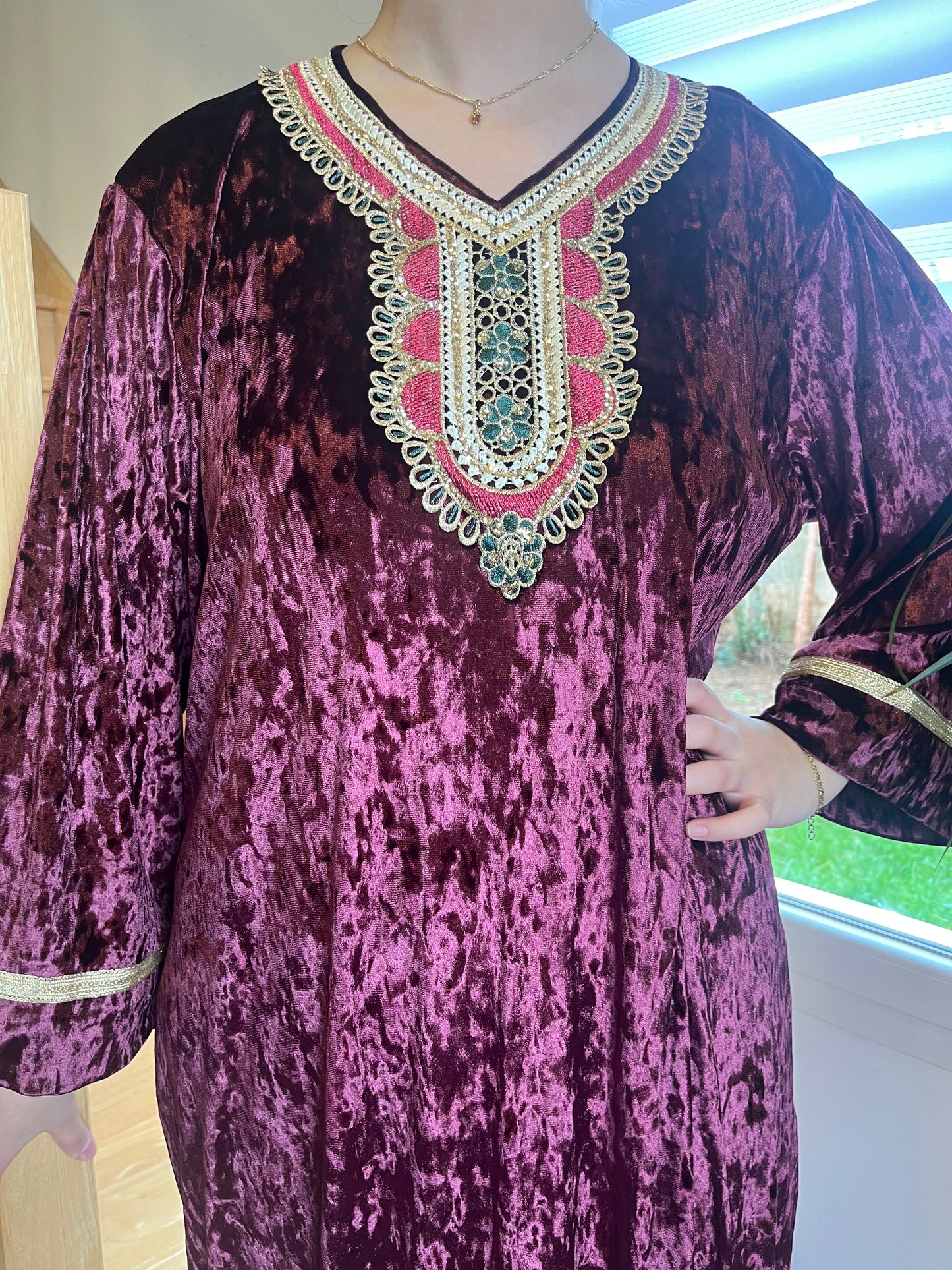 Gandoura Velours -  Burgundy
