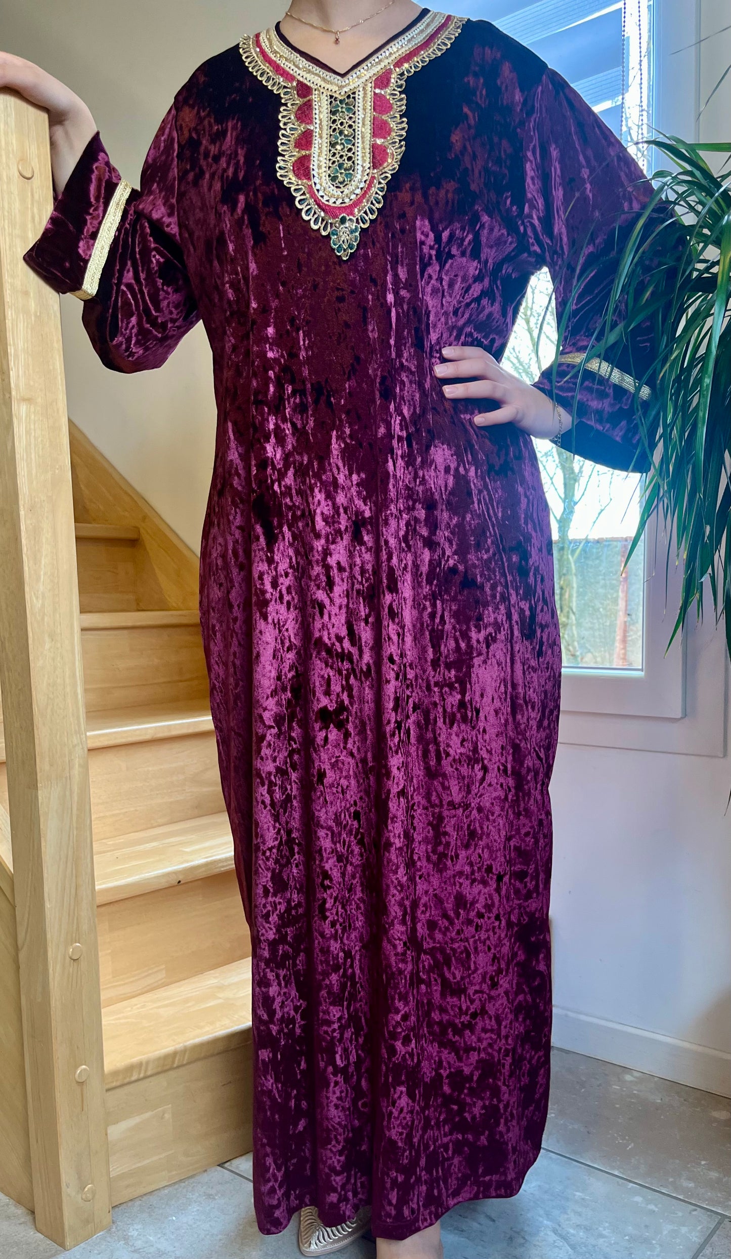 Gandoura Velours -  Burgundy