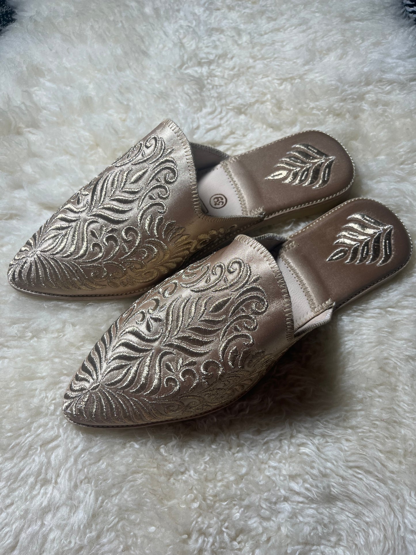 Babouches Femme - Cherbil - Champagne